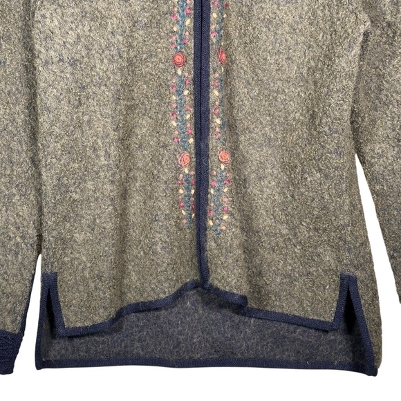 SIMPLY NATURAL DESIGNS Alina Baby Alpaca Embroidered Floral Boucle Knit Cardigan - Picture 9 of 15